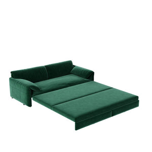 English Elm 66" Queen Sleeper Sofa Velvet Convertible Loveseat with Storage for Studio Apartments W1885S00325