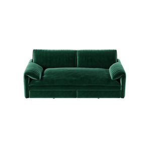 English Elm 66" Queen Sleeper Sofa Velvet Convertible Loveseat with Storage for Studio Apartments W1885S00325