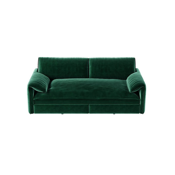 English Elm 66" Queen Sleeper Sofa Velvet Convertible Loveseat with Storage for Studio Apartments W1885S00325