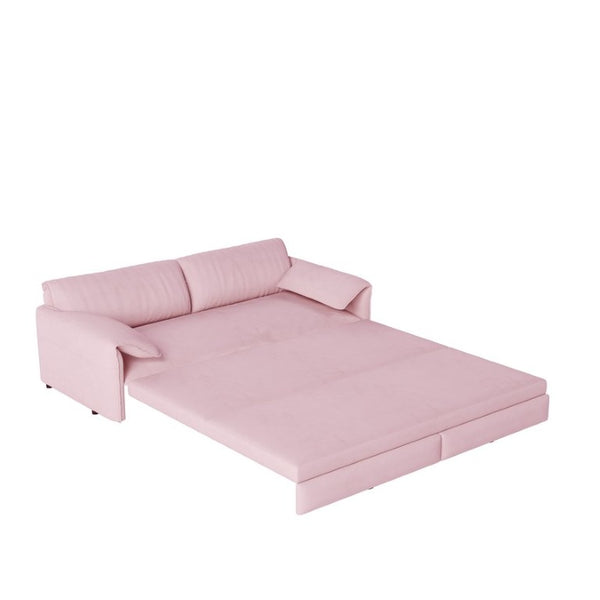 English Elm 66 Inch Velvet Convertible Sleeper Loveseat with Queen Pullout Bed and Side Storage W1885S00327