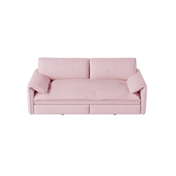 English Elm 66 Inch Velvet Convertible Sleeper Loveseat with Queen Pullout Bed and Side Storage W1885S00327