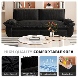 English Elm 73.2"queen Velvet Convertible Sleeper Sofa with Queen Bed Pull Out for Studio Living W1885S00329