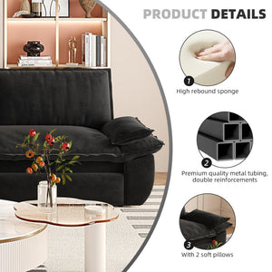 English Elm 73.2"queen Velvet Convertible Sleeper Sofa with Queen Bed Pull Out for Studio Living W1885S00329