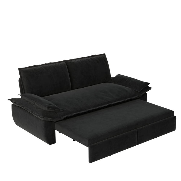 English Elm 73.2"queen Velvet Convertible Sleeper Sofa with Queen Bed Pull Out for Studio Living W1885S00329