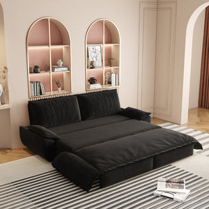 English Elm 73.2"queen Velvet Convertible Sleeper Sofa with Queen Bed Pull Out for Studio Living W1885S00329