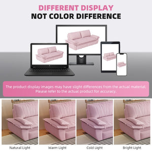 English Elm 73.2 Inch Queen Sleeper Sofa 3 in 1 Convertible Velvet Loveseat for Guest Rooms W1885S00333