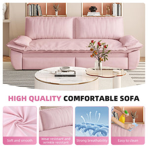 English Elm 73.2 Inch Queen Sleeper Sofa 3 in 1 Convertible Velvet Loveseat for Guest Rooms W1885S00333