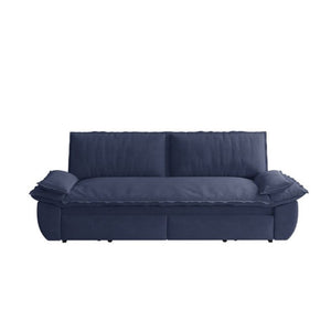 English Elm 73.2 Inch Convertible Corduroy Sleeper Loveseat Sofa with Pull Out Bed for Studio Rooms Blue W1885S00338