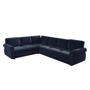 English Elm 118 Inch Oversized Chenille Sectional Sleeper Sofa with Nailhead Trim for Living Room W1885S00369