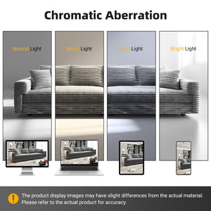 English Elm 102.4 Inch Plush Corduroy Cloud Sofa Deep Seat Convertible Couch for Modern Living Grey W1885S00455