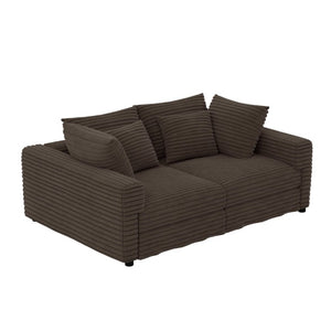 English Elm 102.4 Inch Plush Corduroy Cloud Sofa Oversized Four Seat Convertible Lounge Couch W1885S00456