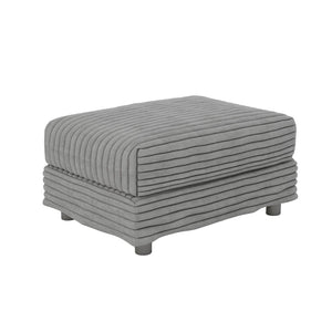 English Elm 102.4 Plush Corduroy Cloud Sofa Seats Four with Movable Ottoman for Living Room Grey W1885S00460