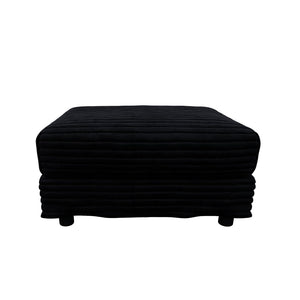 English Elm 102.4 Inch Corduroy Cloud Sofa with Three Ottomans Deep Seat Plush Living Room Couch Black W1885S00473