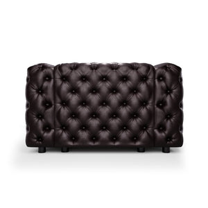 English Elm 48.4 Inch Modular Faux Leather Single Seat Sectional Sofa with Button Tufted Design Brown W1885S00487