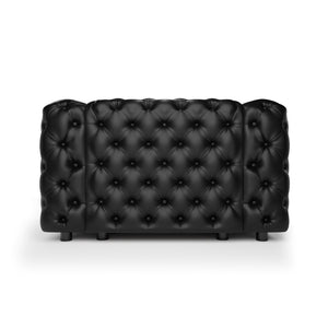 English Elm 48.4 Inch Modular Faux Leather Single Seat Sectional Sofa with Button Tufted Design Black W1885S00512