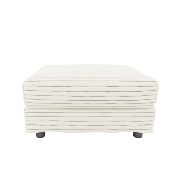 English Elm 102.4 Inch Plush Corduroy Cloud Sofa with Modular Ottomans for Deep Lounge Seating W1885S00551