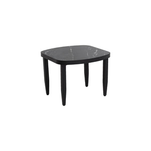 English Elm Modern Outdoor Square Side Table Sintered Stone Top Aluminum Frame Weatherproof Patio W1886P502226