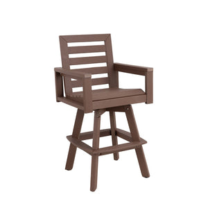 English Elm Outdoor Hdpe Swivel Barstools with Ladderback Design for Deck Poolside Porch Use W1886P517492