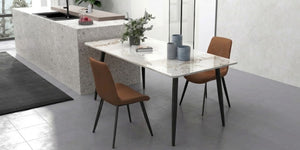 English Elm Knight Sintered Stone Dining Set for Two with Matching Chairs Modern Kitchen W1911S00022