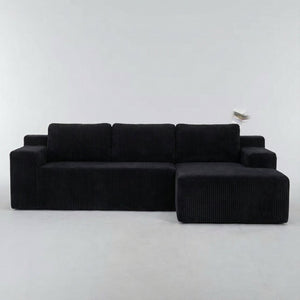 English Elm Corduroy Modular Floor Sectional Low Profile L Shaped Sofa for Living Room Lounge W1919P514107