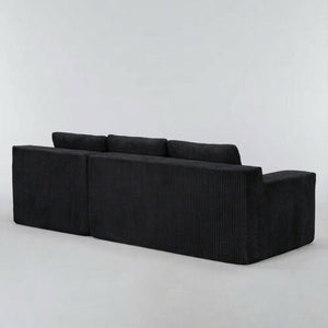English Elm Corduroy Modular Floor Sectional Low Profile L Shaped Sofa for Living Room Lounge W1919P514107