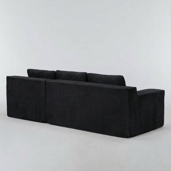 English Elm Corduroy Modular Floor Sectional Low Profile L Shaped Sofa for Living Room Lounge W1919P514107