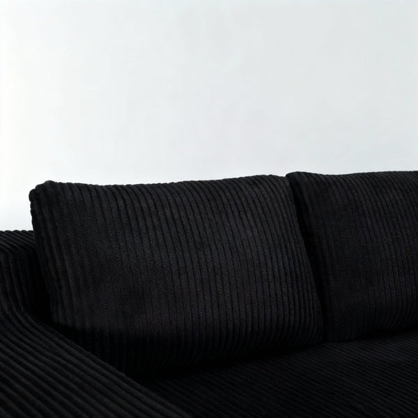 English Elm Corduroy Modular Floor Sectional Low Profile L Shaped Sofa for Living Room Lounge W1919P514107