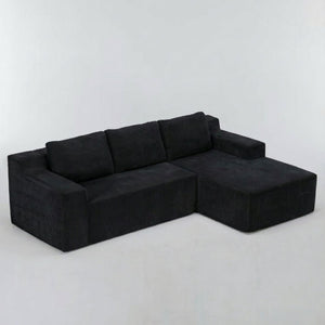 English Elm Corduroy Modular Floor Sectional Low Profile L Shaped Sofa for Living Room Lounge W1919P514107