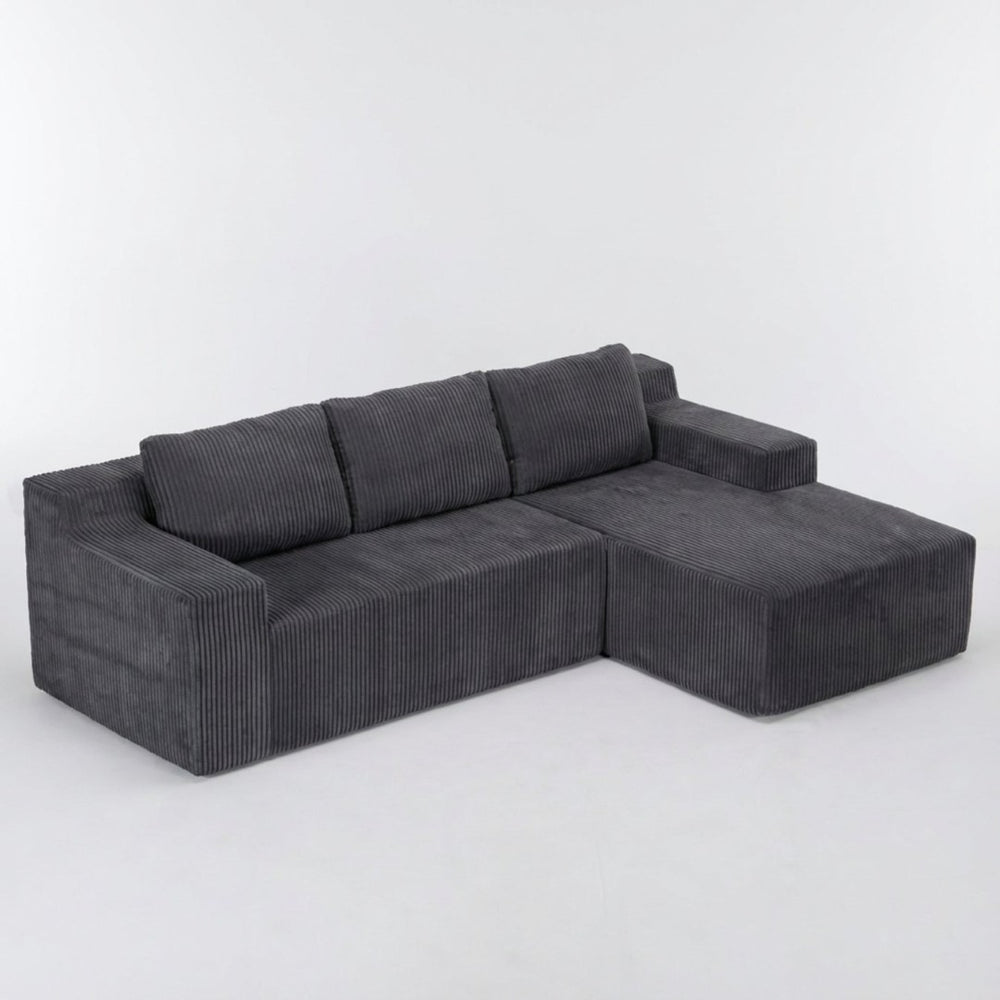 English Elm Corduroy Modular Sectional Low Profile Floor Sofa Foam Filled Living Room Lounge W1919P514113