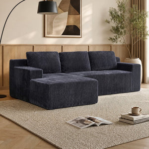 English Elm Corduroy Plush Modular Floor Sectional Sofa Foam Filled Lounge for Living Room W1919P516825