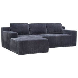 English Elm Corduroy Plush Modular Floor Sectional Sofa Foam Filled Lounge for Living Room W1919P516825