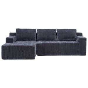 English Elm Corduroy Plush Modular Floor Sectional Sofa Foam Filled Lounge for Living Room W1919P516825