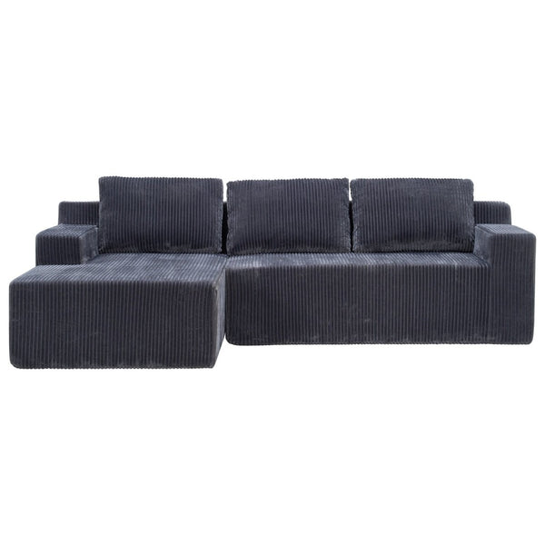 English Elm Corduroy Plush Modular Floor Sectional Sofa Foam Filled Lounge for Living Room W1919P516825