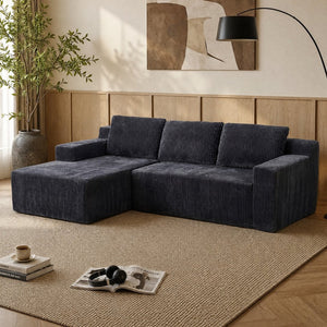 English Elm Corduroy Plush Modular Floor Sectional Sofa Foam Filled Lounge for Living Room W1919P516825