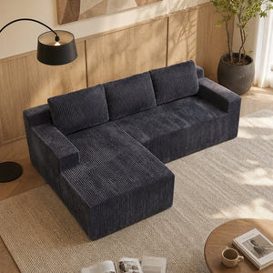English Elm Corduroy Plush Modular Floor Sectional Sofa Foam Filled Lounge for Living Room W1919P516825