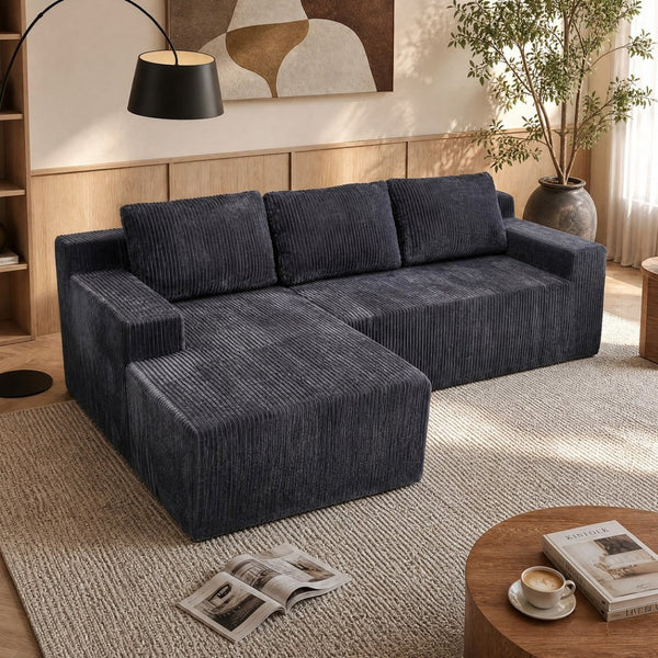 English Elm Corduroy Plush Modular Floor Sectional Sofa Foam Filled Lounge for Living Room W1919P516825
