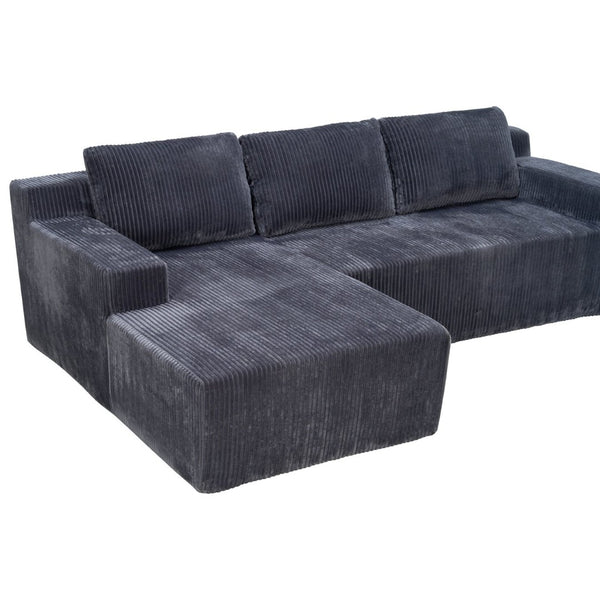 English Elm Corduroy Plush Modular Floor Sectional Sofa Foam Filled Lounge for Living Room W1919P516825
