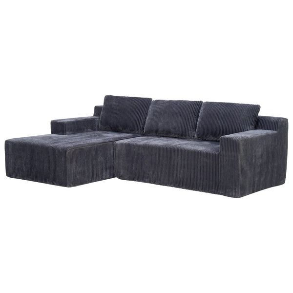 English Elm Corduroy Plush Modular Floor Sectional Sofa Foam Filled Lounge for Living Room W1919P516825