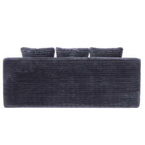 English Elm 72.2" Corduroy Deep Seat Sofa with Memory Foam Fill and Three Lumbar Pillows Included Dark Grey W1919P516834