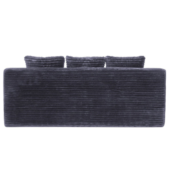 English Elm 72.2" Corduroy Deep Seat Sofa with Memory Foam Fill and Three Lumbar Pillows Included Dark Grey W1919P516834