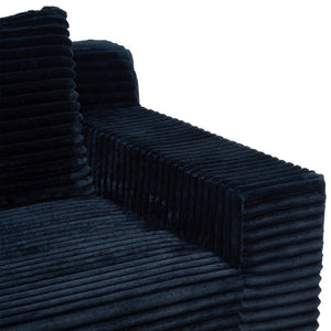 English Elm 72.2" Corduroy Deep Seat Sofa with Memory Foam Fill and Three Lumbar Pillows Included Black W1919P516837
