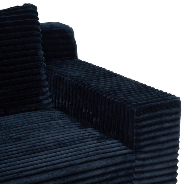English Elm 72.2" Corduroy Deep Seat Sofa with Memory Foam Fill and Three Lumbar Pillows Included Black W1919P516837