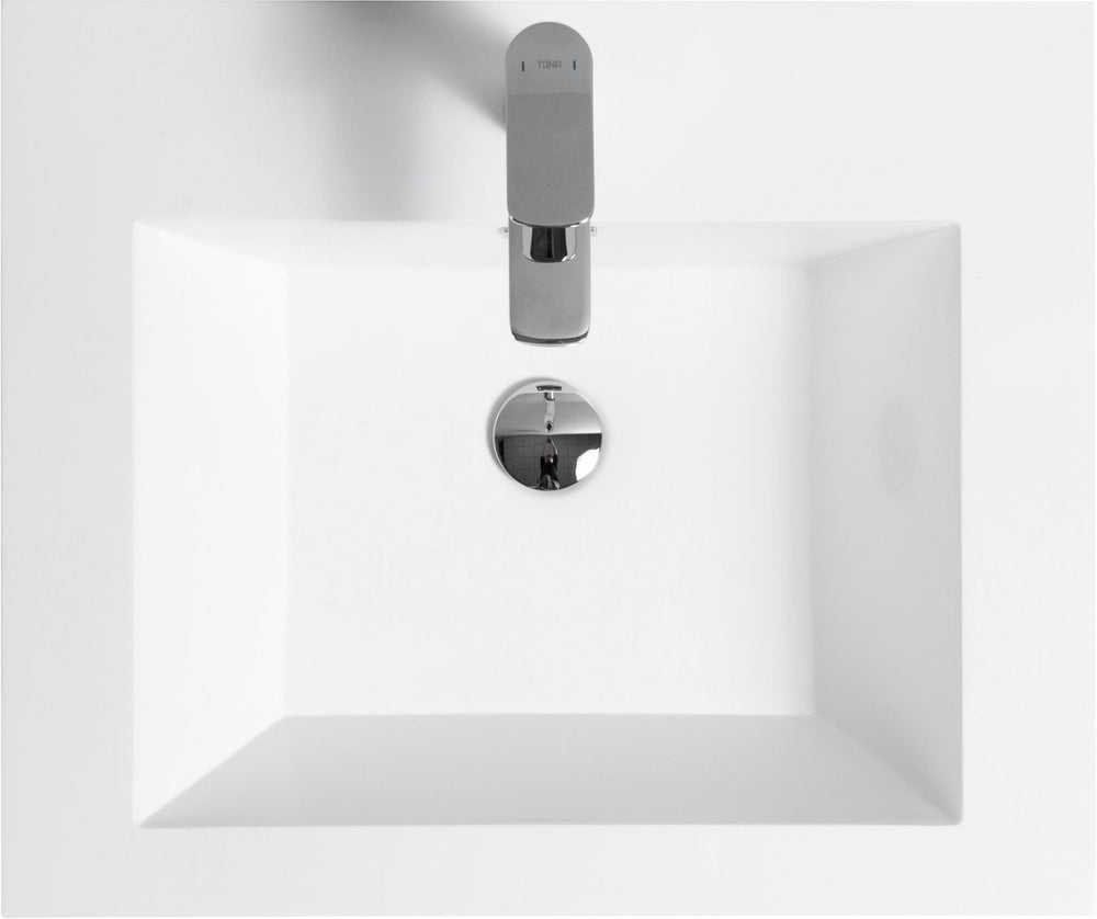 English Elm 24" Resin Vanity Top with Integrated Sink Glossy White One Piece Bathroom Basin W1920P212012