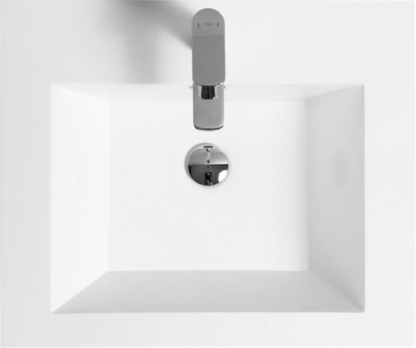 English Elm 24" Resin Vanity Top with Integrated Sink Glossy White One Piece Bathroom Basin W1920P212012