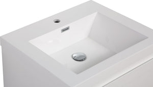 English Elm 24" Resin Vanity Top with Integrated Sink Glossy White One Piece Bathroom Basin W1920P212012