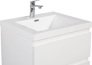 English Elm 24" Resin Vanity Top with Integrated Sink Glossy White One Piece Bathroom Basin W1920P212012