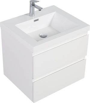 English Elm 24" Resin Vanity Top with Integrated Sink Glossy White One Piece Bathroom Basin W1920P212012