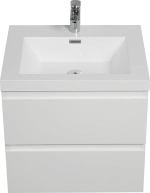 English Elm 24" Resin Vanity Top with Integrated Sink Glossy White One Piece Bathroom Basin W1920P212012
