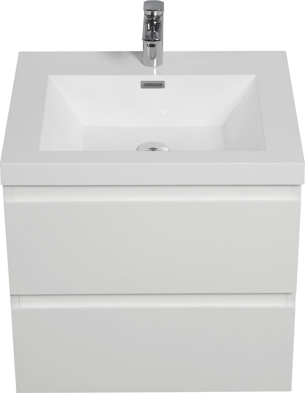 English Elm 24" Resin Vanity Top with Integrated Sink Glossy White One Piece Bathroom Basin W1920P212012