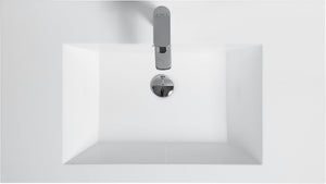 English Elm 48" Glossy White Resin Drop-in Vanity Countertop Sink for Bathroom Cabinets W1920P212116